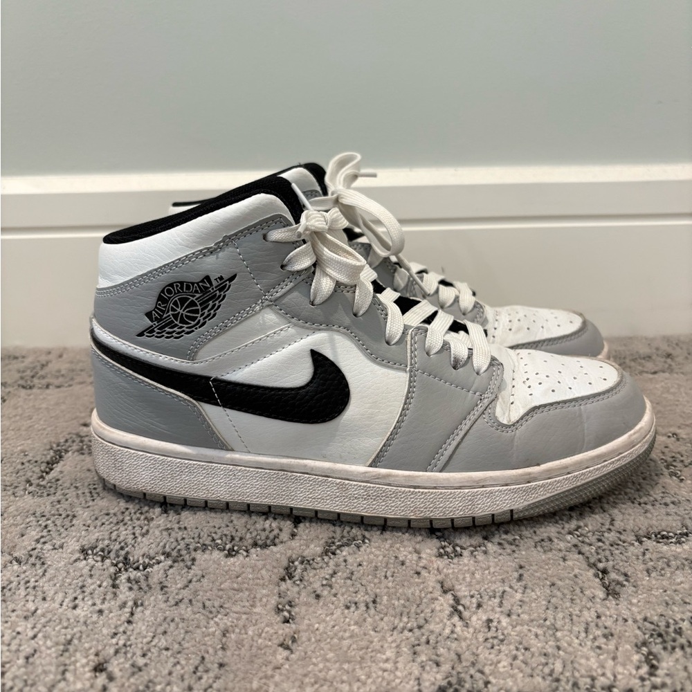 Jordan Mid-Top Sneakers in Grey, White & Black